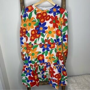 First Love Bubble Sleeve Floral Print Dress